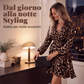 Abito da donna con stampa leopardata, scollo a V, volant e cintura in vita