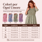 Abito da donna con stampe floreali e smanicatura