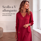 Abito midi aderente e lusinghiero con scollo a V