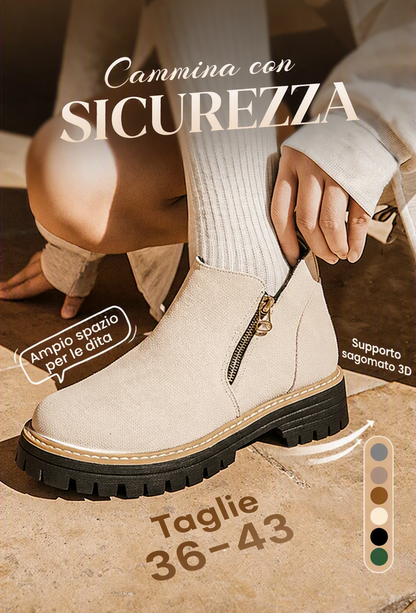 ✨ Approfitta del 50% di sconto! Stivaletti da donna con punta arrotondata e cerniera laterale