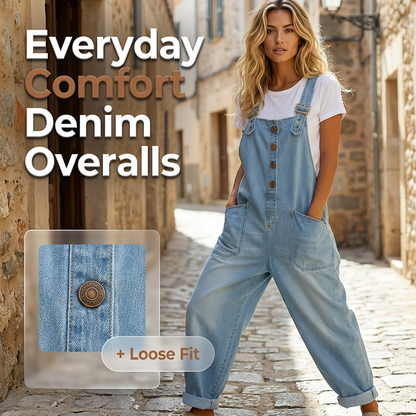 👖🔥 SCONTO DEL 50% 💥 Salopette in denim baggy da donna con tasche – casual, comoda e assolutamente di tendenza ✨