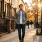 Camicia di jeans lavata retrò da uomo