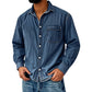 Camicia di jeans lavata retrò da uomo