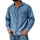 Camicia di jeans lavata retrò da uomo