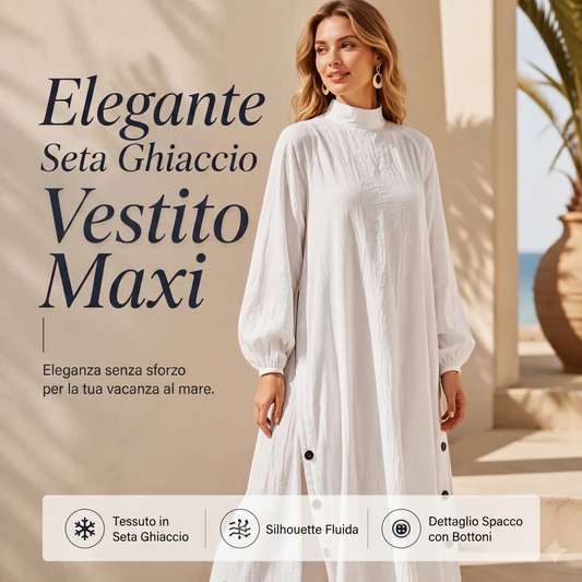 Abito lungo da donna con maniche lunghe e taglio comodo