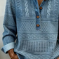 Camicia da donna in denim patchwork con colletto a revers e maniche lunghe