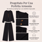 Completo da donna con top a maniche lunghe scollo a V e pantaloni a gamba larga