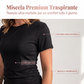 Abito T-shirt aderente da donna con maniche corte e arricciature