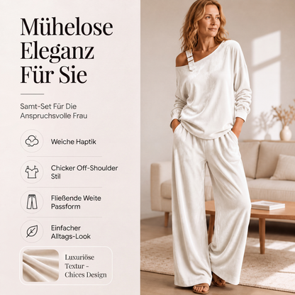 📢📢Sconto del 50%!!!🎉✨Set composto da top da donna con spalle scoperte e pantaloni a gamba larga