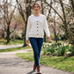 Cardigan in maglia con colletto a volant da donna