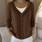 Cardigan in maglia con colletto a volant da donna