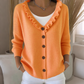 Cardigan in maglia con colletto a volant da donna