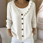 Cardigan in maglia con colletto a volant da donna