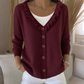 Cardigan in maglia con colletto a volant da donna