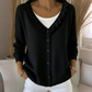 Cardigan in maglia con colletto a volant da donna