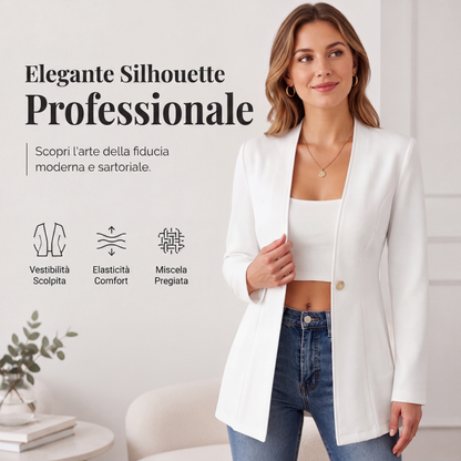 Blazer da donna con scollo a V e monopetto