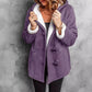 Cappotto da donna con cappuccio in finta pelle scamosciata e fodera in peluche sintetico