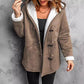 Cappotto da donna con cappuccio in finta pelle scamosciata e fodera in peluche sintetico