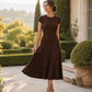 Abito da donna elegante in maglia a coste spazzolato