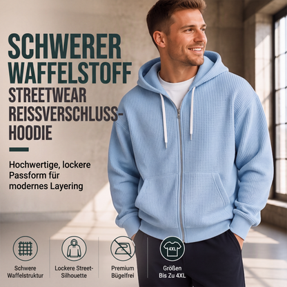 📢📢Sconto del 50%!!!🎉✨Felpa da uomo con cappuccio in maglia a rombi e cerniera integrale – Maglia a rombi alla moda, pratica cerniera integrale e look casual – Perfetta per la vita quotidiana, il tempo libero e le giornate fresche