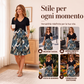 Abito da donna midi con scollo a V e maniche corte