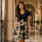 Abito da donna midi con scollo a V e maniche corte