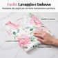 Abito da donna con stampa floreale e maniche in pizzo