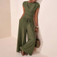 Set da donna con top incrociato e pantaloni a gamba larga
