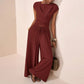 Set da donna con top incrociato e pantaloni a gamba larga