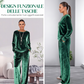 Completo donna due pezzi top e pantaloni in velluto