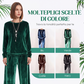 Completo donna due pezzi top e pantaloni in velluto