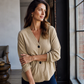 Cardigan in maglia di velluto a coste con scollo a V da donna