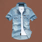Camicia di jeans casual da uomo a maniche corte