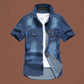 Camicia di jeans casual da uomo a maniche corte