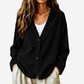 Cardigan in maglia di velluto a coste con scollo a V da donna