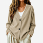 Cardigan in maglia di velluto a coste con scollo a V da donna