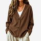 Cardigan in maglia di velluto a coste con scollo a V da donna