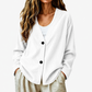 Cardigan in maglia di velluto a coste con scollo a V da donna