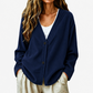 Cardigan in maglia di velluto a coste con scollo a V da donna