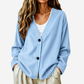 Cardigan in maglia di velluto a coste con scollo a V da donna