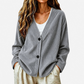Cardigan in maglia di velluto a coste con scollo a V da donna
