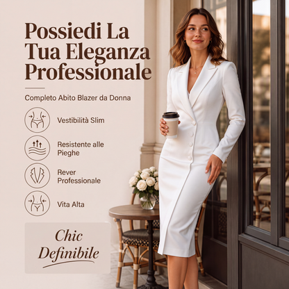 Abito blazer monopetto asimmetrico elegante da donna