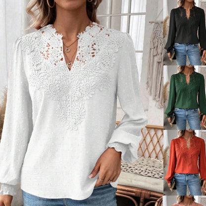 Top elegante da donna a maniche lunghe