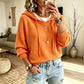 Maglione lavorato a maglia con cappuccio casual da donna