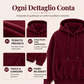 Felpa da donna in velluto a coste con cappuccio e tasche
