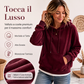 Felpa da donna in velluto a coste con cappuccio e tasche