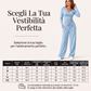 Completo donna con top a maniche lunghe scollo a V e pantaloni a gamba larga