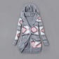 Cardigan con cappuccio a maniche lunghe stampa moda donna