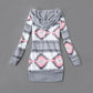 Cardigan con cappuccio a maniche lunghe stampa moda donna