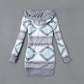 Cardigan con cappuccio a maniche lunghe stampa moda donna